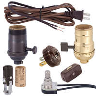 Lamp SOCKETS, Cord, Lamp Switches, Plugs