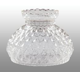 7" Diamond Quilted Clear Glass Shade