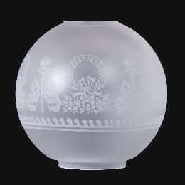 9" Satin Etched Ball Shade, Bows and Wreaths Decoration