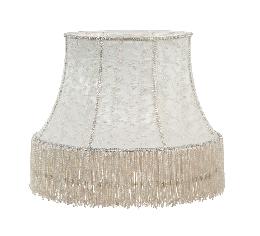 Victorian Style Ivory Lace and Fringe Lamp Shade
