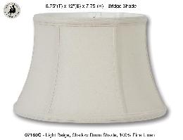 Light Beige Color Shallow Drum Floor Lamp Shades, 100% Fine Linen