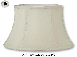 Beige Tissue Shantung Floor Lamp Shallow Drum Shade
