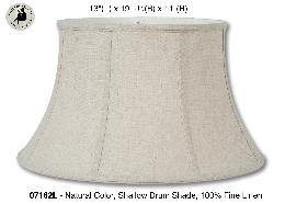 Natural Color Shallow Drum Floor Lamp Shade, 100% Fine Linen