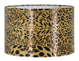 Jaguar Pattern Mid-Century Shallow Drum Hardback Shade