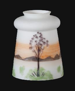 Early Style Hand Decorated Fixture Shade, Winter Scene