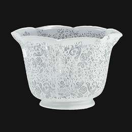 Crimped Victorian Lace Etched Gas Shade