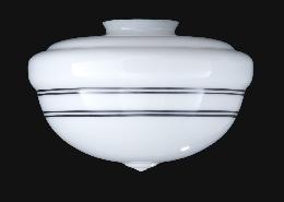 Banded Schoolhouse Opal Glass Shade