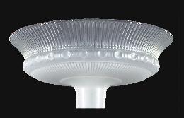 15 1/2" Etched Rib And Clear Top Torchiere