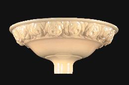 16" Nu-gold Embossed Torchiere, Roses Design