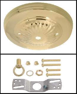 Brass Plated Steel Lighting Canopy Kit, 5-1/8 Inch Diameter