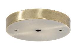 Modern Steel Ceiling Canopy or Back Plate, 5-1/8" dia. with  1/8 IP slip center hole and 2 bar holes, Antique Brass Finish