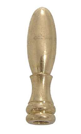 2" Oval Lamp Finial, Brass