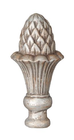 Pineapple Style Large Lamp Finial, Nickel Finish