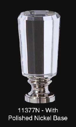 Faceted Glass Lamp Finial, 2 1/8" Ht., 1/4-27F Base
