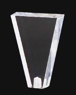 Clear Acrylic, Flat Triangle Lamp Finial, 2 1/8" ht.