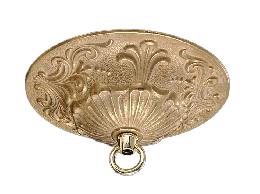 5-1/2 Inch Diameter Finely Detailed, Cast Brass Canopy with Hardware Kit