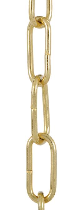 8 Gauge Solid Brass Straight-Sided Oval Chain