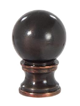 Ball Style Solid Brass Lamp Finial - Bronze Finish., 1 3/8" ht.