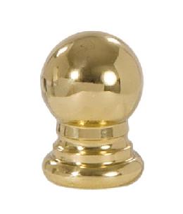 Ball Style Solid Brass Lamp Finial - Polished and Lacq., 1" ht.
