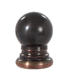 Ball Style Solid Brass Lamp Finial - Bronze Finish, 1" ht.