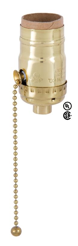 Pull Chain Leviton Polished Brass Socket