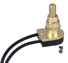 Tall Brass On-Off Push Canopy Switch