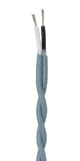 18 Gauge Slate Blue Cotton Covered Twisted Pair Lamp Cord, Choice of Length