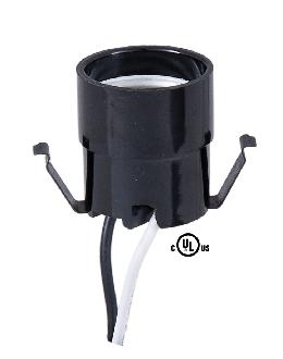 Edison Size Socket With Clip with 12 Inch 105C Lead Wires