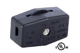 Black Inline Rotary Cord Switch For 18/2 Spt-1 Lamp Cord