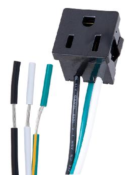 Black Convenience Outlet with Ground Wire