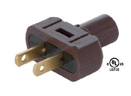 Brown Lamp Plugs for Round PVC Cord