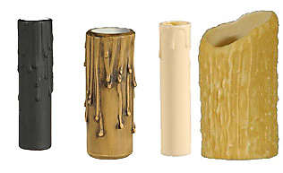 B&p Lamp 4 Antique Polybeeswax Candle Covers, Fits Candelabra Sockets