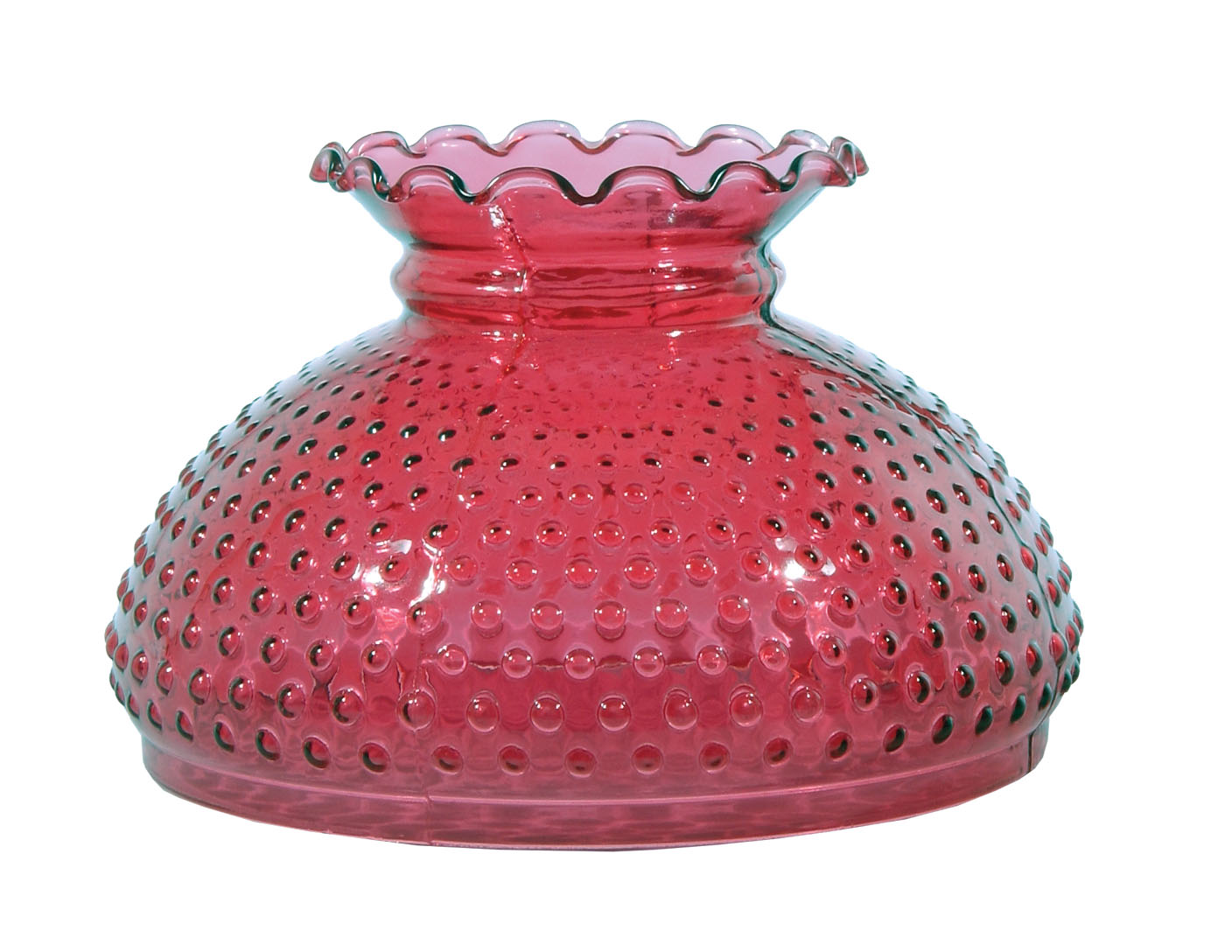 cranberry hobnail lamp