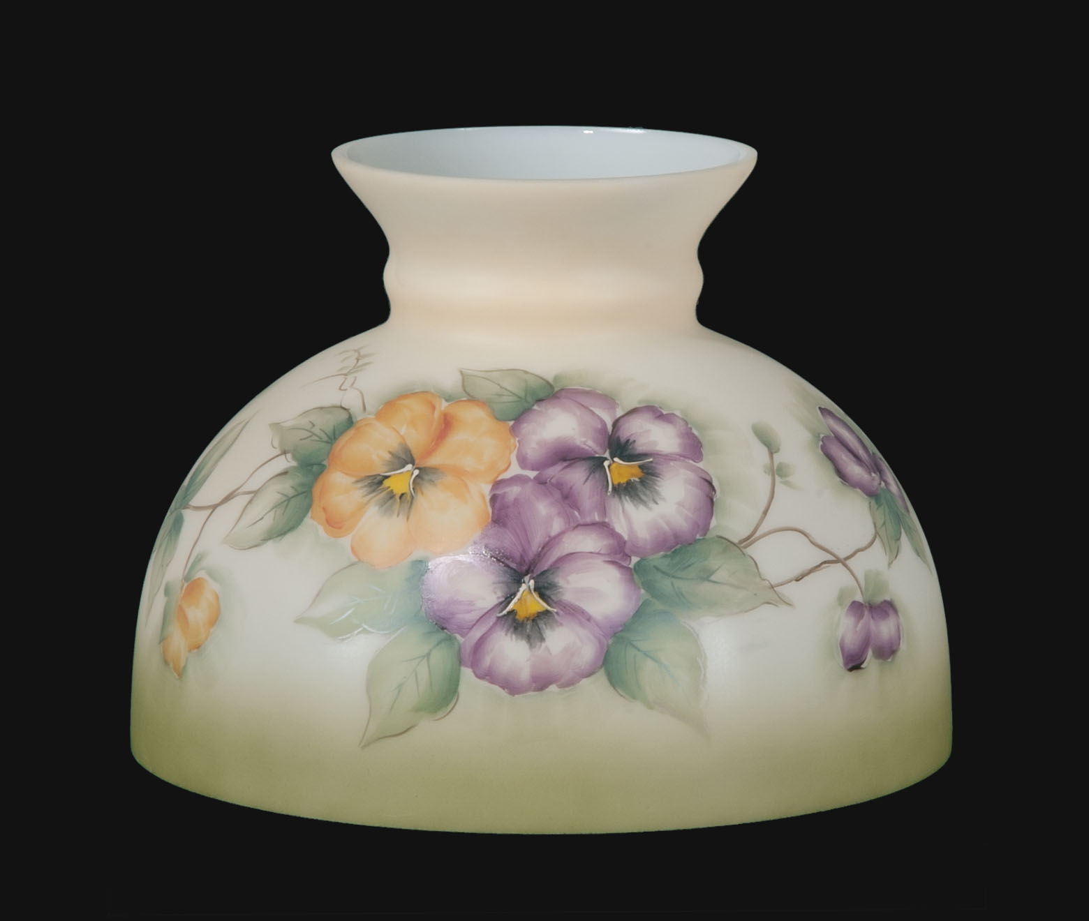 B&amp;P Lamp Opal Glass Student Shade, Pansy Scene 848107071147 eBay