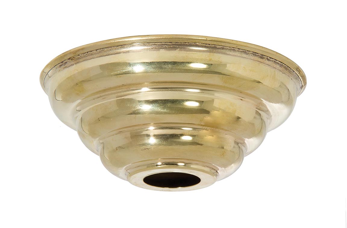 5 Diameter Unfinished Spun Brass Beehive Lamp Canopy 11430U