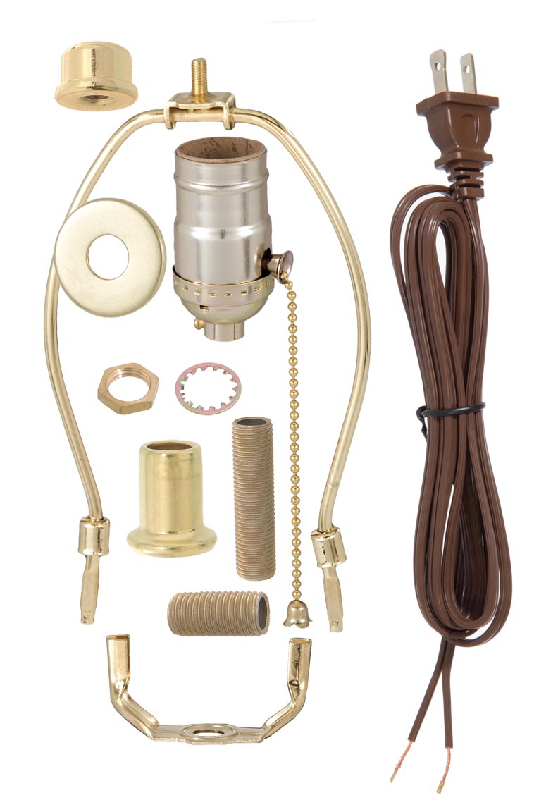 8 In. Harp Lamp Kit (White Cord)